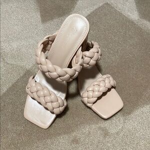 Braided Strap Beige Sandals -Brand New